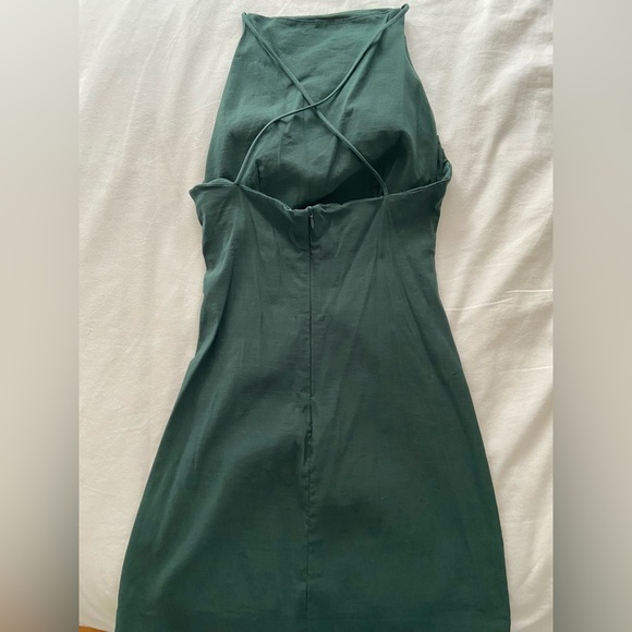 ZARA MINI DARK GREEN DRESS - Picture 2 of 3